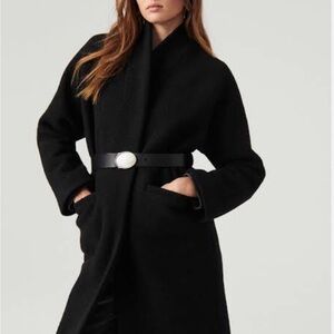 NWT ba&sh Noir Colin Coat M L 10 12